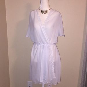 Dentelle light blue sheer sexy robe , size S